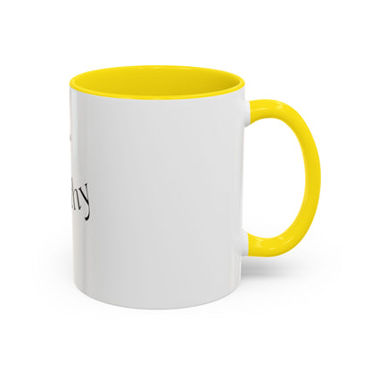 Worthy Christian Coffee Mug — Cross Faith Inspirational Accent Mug (11/15 oz)