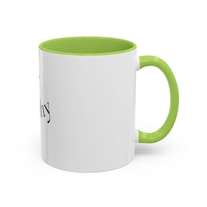 Worthy Christian Coffee Mug — Cross Faith Inspirational Accent Mug (11/15 oz)