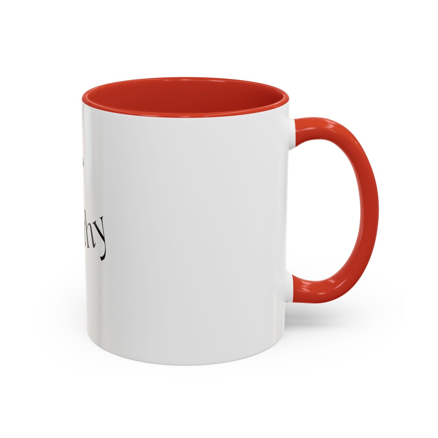 Worthy Christian Coffee Mug — Cross Faith Inspirational Accent Mug (11/15 oz)