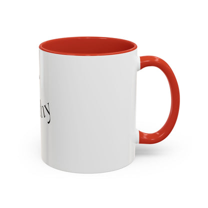 Worthy Christian Coffee Mug — Cross Faith Inspirational Accent Mug (11/15 oz)