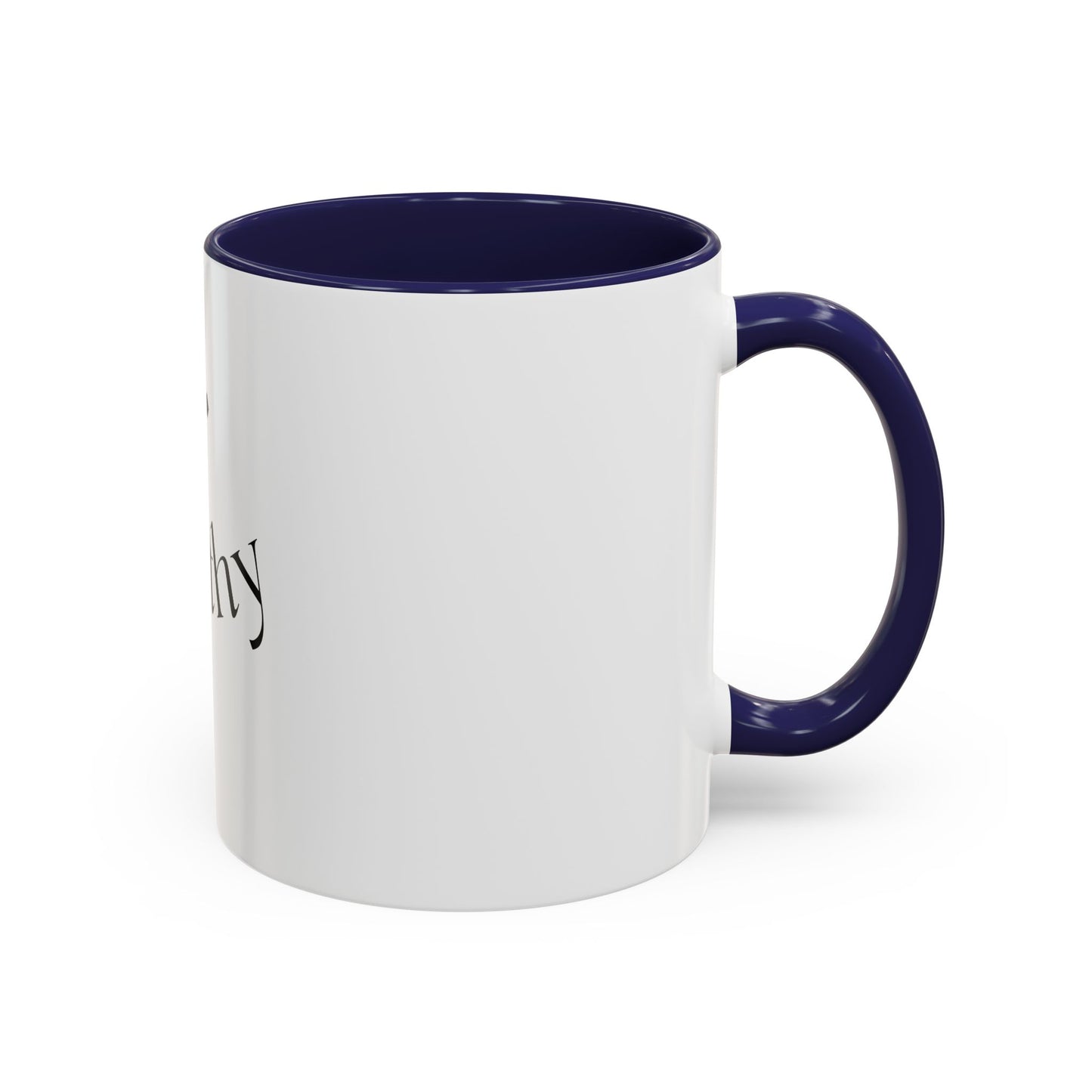 Worthy Christian Coffee Mug — Cross Faith Inspirational Accent Mug (11/15 oz)