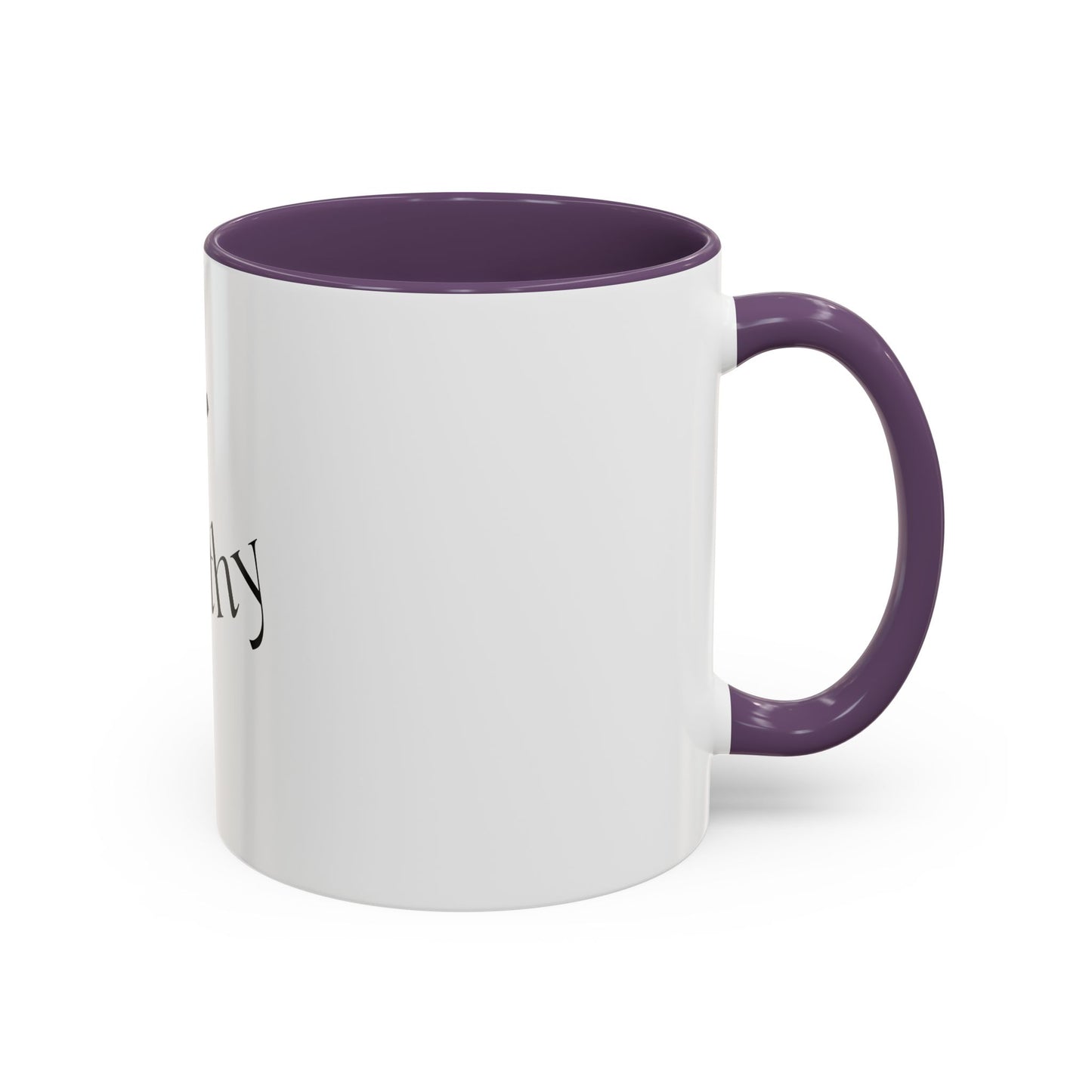 Worthy Christian Coffee Mug — Cross Faith Inspirational Accent Mug (11/15 oz)
