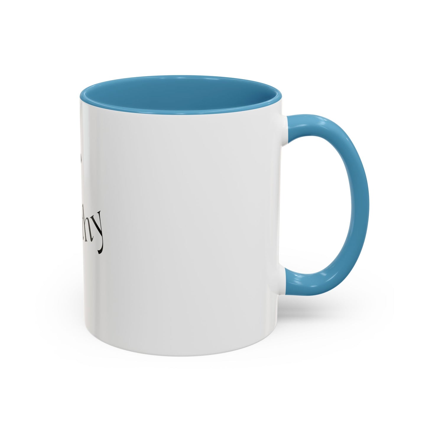 Worthy Christian Coffee Mug — Cross Faith Inspirational Accent Mug (11/15 oz)