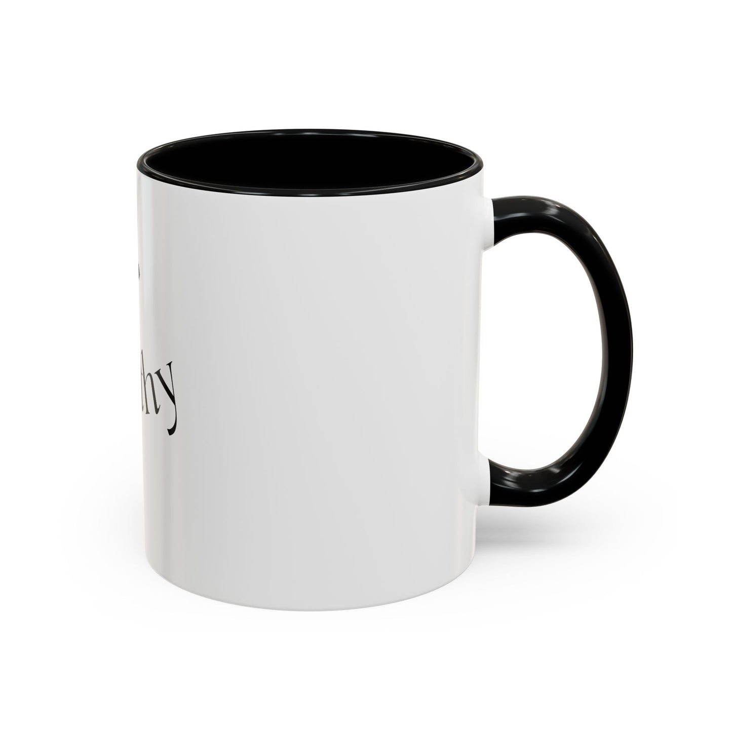 Worthy Christian Coffee Mug — Cross Faith Inspirational Accent Mug (11/15 oz)